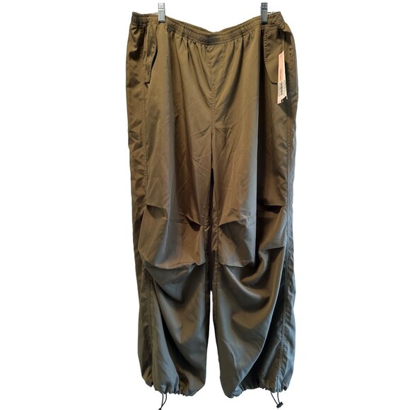 AQUA Size 2Xl Polyester Elastic Waist  Color Rich Olive Pants RN Plus - Picture 8 of 8